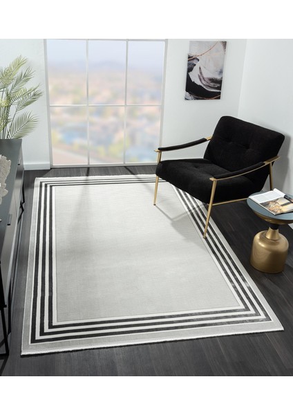 Tablo TL004A Krem Halı Modern Desen Antialerjik Pamuk Taban Yıkanabilir Salon Halısı Yatak Odası