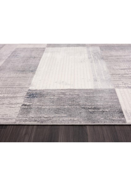 Loya LY005G Gri Halı Geometrik Desenli Antialerjik Pamuk Taban Salon Halısı Yatak Odası Koridor indirimleri