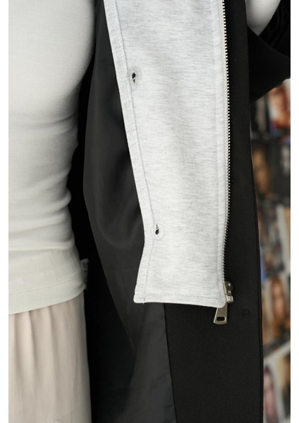 Fermuarlı Ceket - Siyah-Gri indirimleri