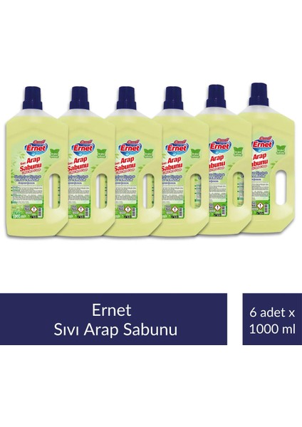 Sıvı Arap Sabunu 1 Lt x 6 Adet