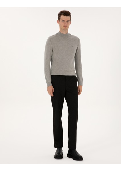 Erkek Siyah Regular Fit Kanvas Pantolon 50317282-VR046