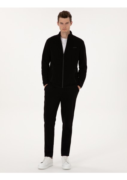 Erkek Siyah Slim Fit Polar Eşofman Altı 50317690-VR046
