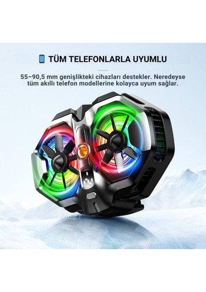 Yarı Iletken Soğutmalı Çift Fanlı Telefon Soğutucu Soğutma Radyatörü Tüm Telefonlara Uyumlu modelleri