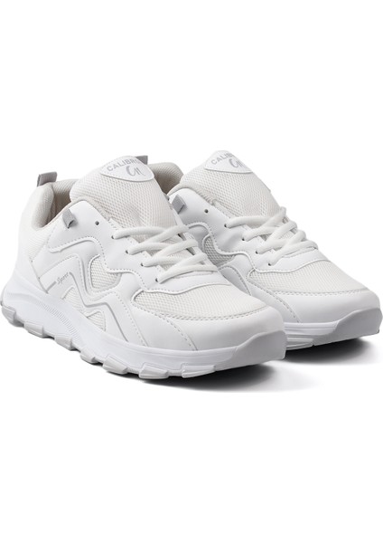 Erkek Beyaz Spor Ayakkabı Rahat Günlük Sneaker Yürüyüş Koşu Hafif Taban Bağcıklı
