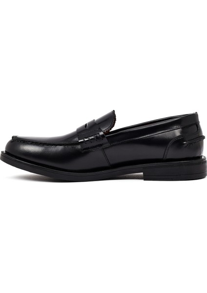 Erkek Siyah Deri Casual Loafer 25WFD724622 fiyatları