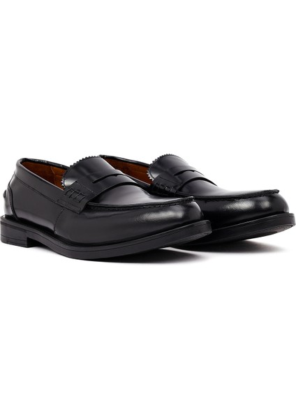 Erkek Siyah Deri Casual Loafer 25WFD724622 modelleri