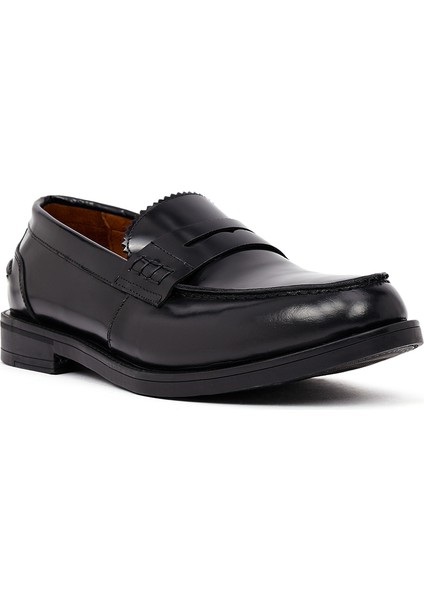 Erkek Siyah Deri Casual Loafer 25WFD724622