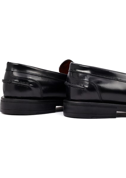 Erkek Siyah Deri Casual Loafer 25WFD724622