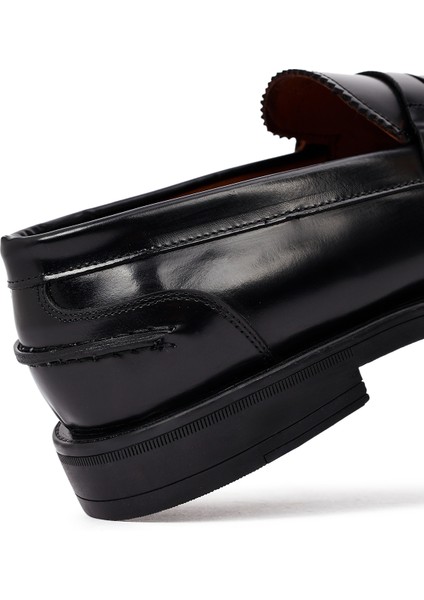 Erkek Siyah Deri Casual Loafer 25WFD724622