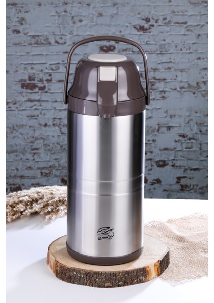 4.5 Litre Çift Kat Paslanmaz Çelik Termos(Ev, Iş Yeri, Restoran, Otel, Piknik ve Organizasyonlar)
