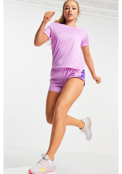 Miler Dri Fit Tee Sırt Hava Panelli Koşu Spor Antrenman Tişörtü Mor fırsatları