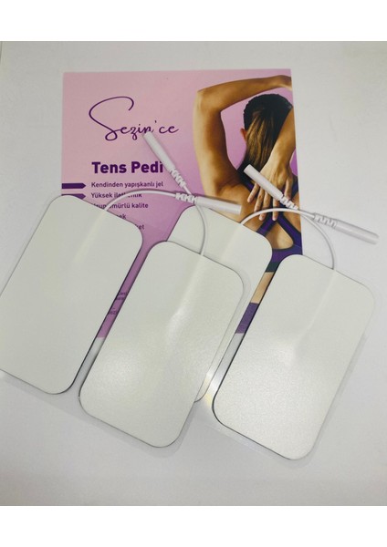 Tens Elektrot Tens Pedi 5x9 cm 4'lü 2 Paket. Köpük Yüzey