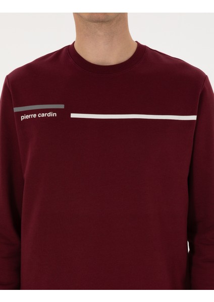Erkek Bordo Regular Fit Bisiklet Yaka Sweatshirt 50317675-VR014