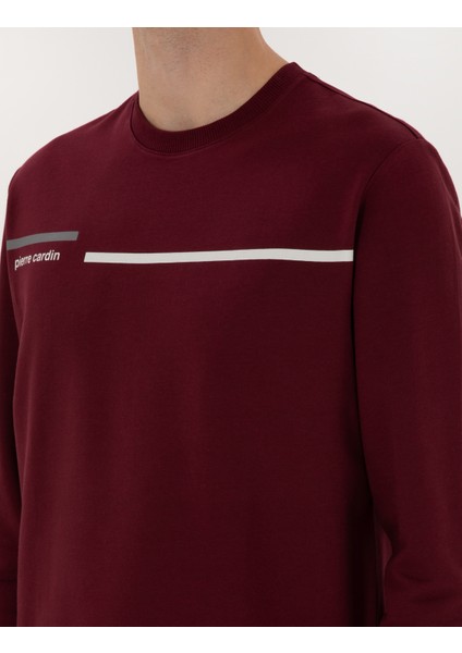 Erkek Bordo Regular Fit Bisiklet Yaka Sweatshirt 50317675-VR014