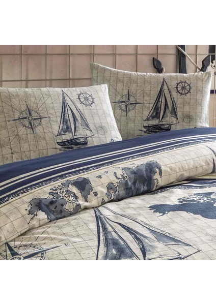 Genç Modası Ranforce Çift Kişilik Nevresim Takımı Muna Lacivert fiyatları