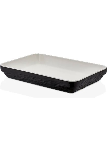 21136.CWBL -Olie 2'li Siyah Dikdörtgen Tabak Seti 35,6X24 Cm, Thermoset Melamin