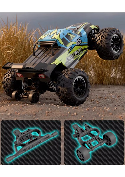 Uzaktan Kumandalı 50 Km/hız Yapan Rc Araba, Suv 4x4 Full Iç Metal Kasa Şarjlı Fonksiyonlu Dev Araba Mor ve Mavi indirimleri