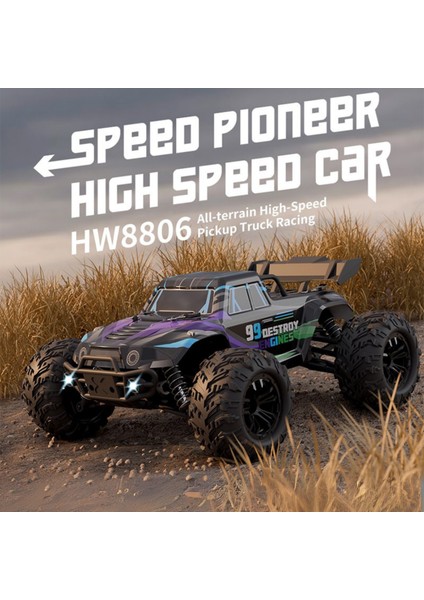 Uzaktan Kumandalı 50 Km/hız Yapan Rc Araba, Suv 4x4 Full Iç Metal Kasa Şarjlı Fonksiyonlu Dev Araba Mor ve Mavi