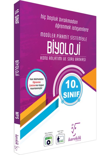 Karekök Yayınları 10.sınıf Biyoloji Mps (Modüler Piramit Sistemi) Soru Bankası