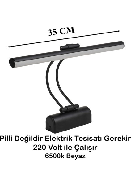 Flüt Aplik 35 cm LED Duvar Lambası 6500K Beyaz Işık