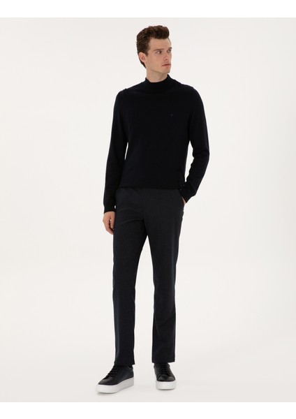 Erkek Lacivert Regular Fit Kanvas Pantolon 50317282-VR033