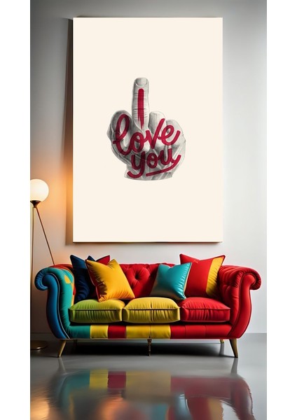 F*ck - Love You Ev Duvar Salon Güzellik Salonu Ofis Dükkan Dekarasyon Kanvas Tablo