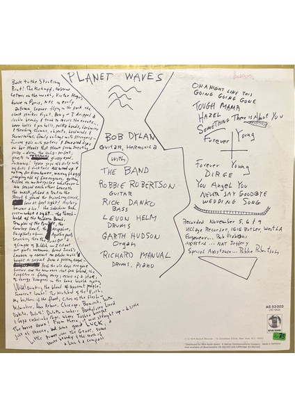 Bob Dylan Planet Waves Lp Plak fiyatları