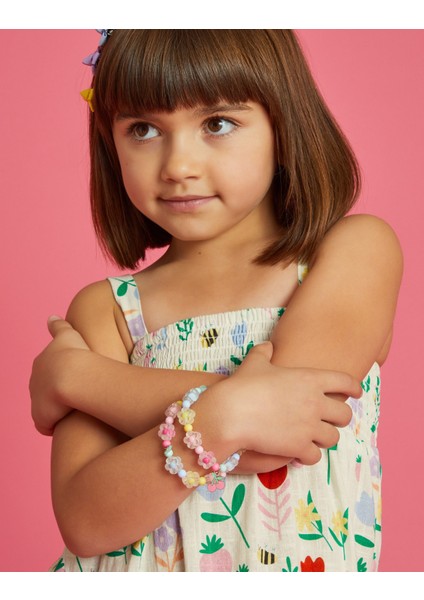 Çiçekli Streç Bileklik Set x 2 Kız Çocuk