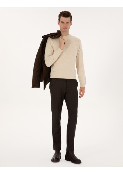 Erkek Kahverengi Slim Fit Kanvas Pantolon 50317275-VR029 modelleri