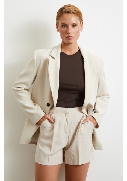 Piliseli Cepli Şort Vizon modelleri