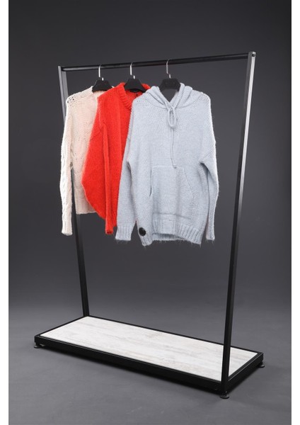 Siyah Çapraz Ayaklı Sunta Tabanlı Stand