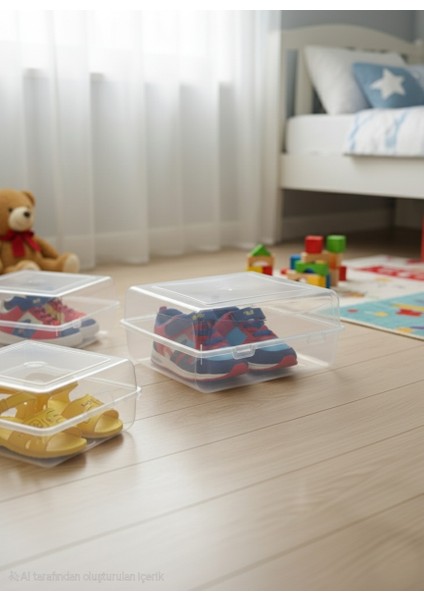2 Li Çocuk Bebek Ayakkabı Saklama Kutusu 24X20X11 cm Istiflenebilir Şeffaf Dayanıklı Koku Yapmaz fırsatları