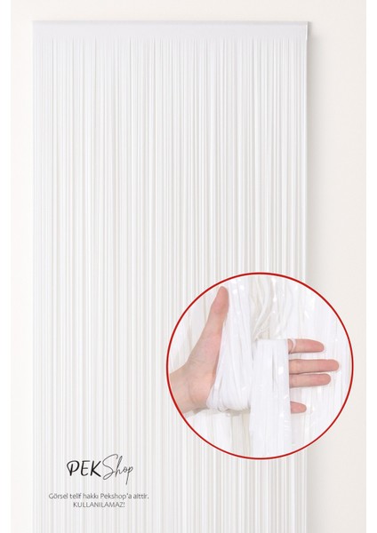 Beyaz Fon Perdesi 100X200 cm Arka Fon Kapı Perde Beyaz