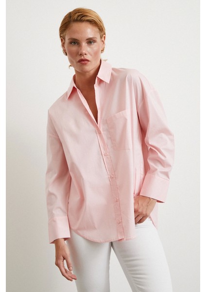 Pamuklu Klasik Gömlek Pembe