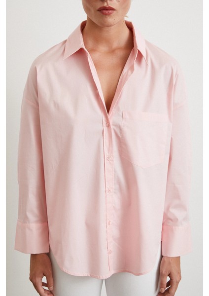 Pamuklu Klasik Gömlek Pembe fırsatları