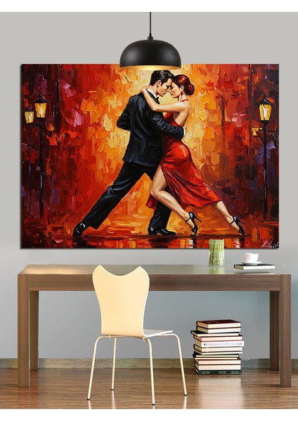 Tutkulu Tango Dansı Çifti Dekoratif Kanvas - Mdf Ahşap Tablo fırsatları