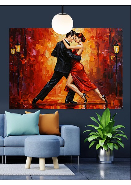 Tutkulu Tango Dansı Çifti Dekoratif Kanvas - Mdf Ahşap Tablo indirimleri
