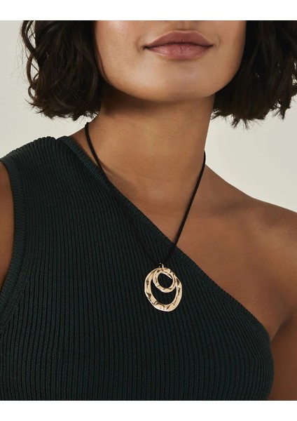 Cord Circles Kolye Siyah