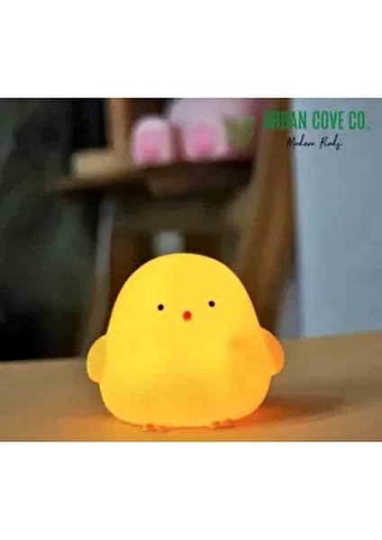 . - Sevimli Utangaç Civciv Lamba, Sarı LED Işık, Pille Çalışan, Kablosuz - Pil Dahildir