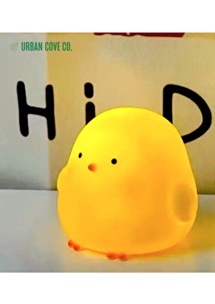 . - Sevimli Utangaç Civciv Lamba, Sarı LED Işık, Pille Çalışan, Kablosuz - Pil Dahildir