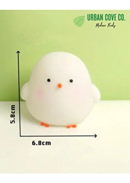 . - Sevimli Utangaç Civciv Lamba, Sarı LED Işık, Pille Çalışan, Kablosuz - Pil Dahildir