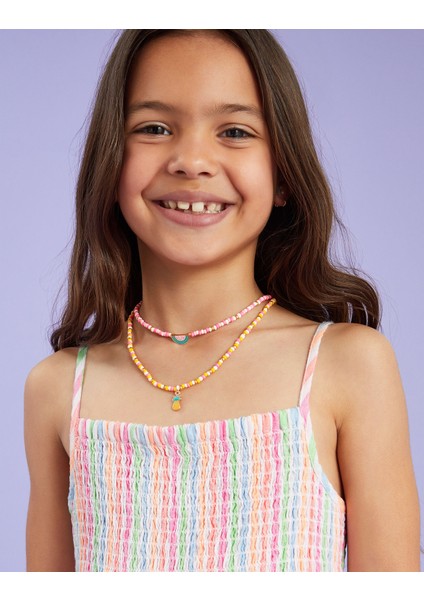 Boncuk Kolye Set x 2 Kız Çocuk modelleri