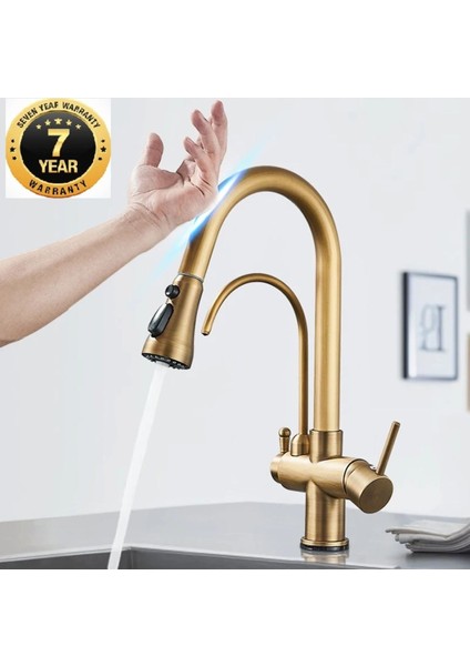 Mutfak Evye Bataryası Dual Flow Smart Dokunmatik Spiralli Fiskiyeli Antik 7 Yıl Garantili Ithal