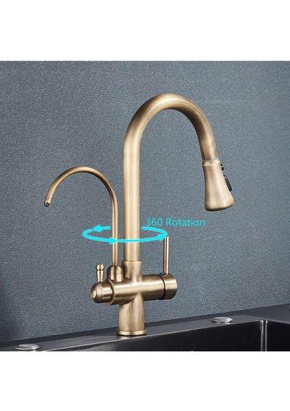 Mutfak Evye Bataryası Dual Flow Smart Dokunmatik Spiralli Fiskiyeli Antik 7 Yıl Garantili Ithal