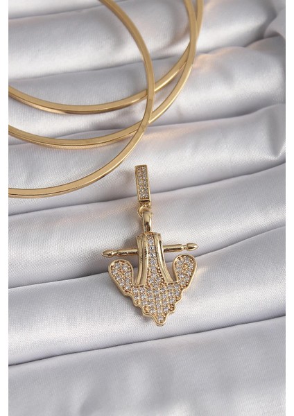 Pirinç Gold Renk Zirkon Taşlı Çapa Model Ajda Charm - PRT3500EB02663