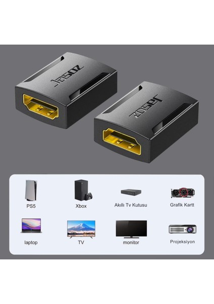 Essager Altın Kaplama 4K 60Hz HDMI To HDMI Çevirici HDMI Uzatma Ekleme Aparatı HDMI Birleştirme Aparatı fiyatları