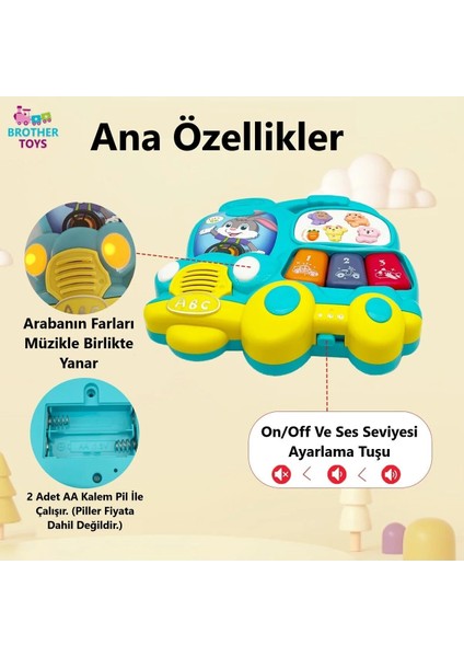 Sesli Işıklı Müzikli Eğitici Çok Fonksiyonlu Bebek ve Çocuklar Için Otobüs Tavşan Piyano 15 cm fırsatları
