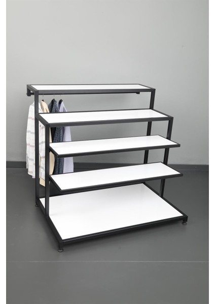 Önü Raflı Arkası Askılık Siyah Stand modelleri