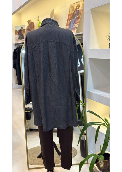 Ince Denim Gömlek - 7163 Siyah