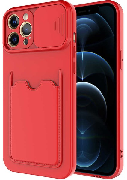 iPhone 12 Pro Max Uyumlu ​omsy Kartix Kapak-Kırmızı